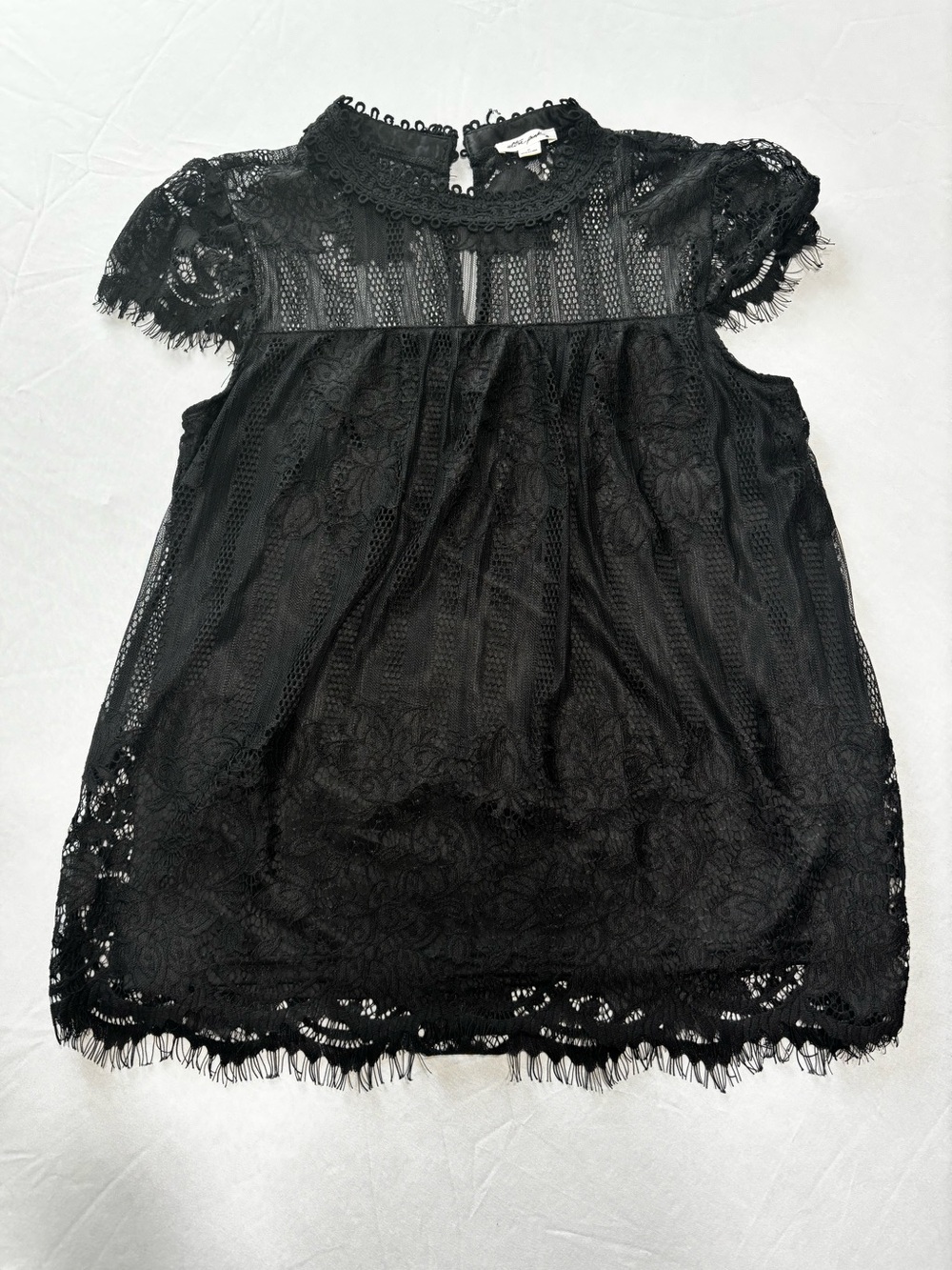 Ultra Pink Black Laced Top M